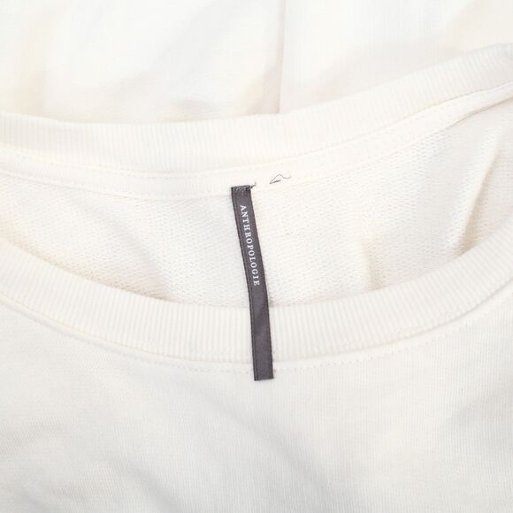 By Anthropologie Tulle-Hem Pullover Sweatshirt Top Cotton Oversized XS 284368 - Picture 8 of 8